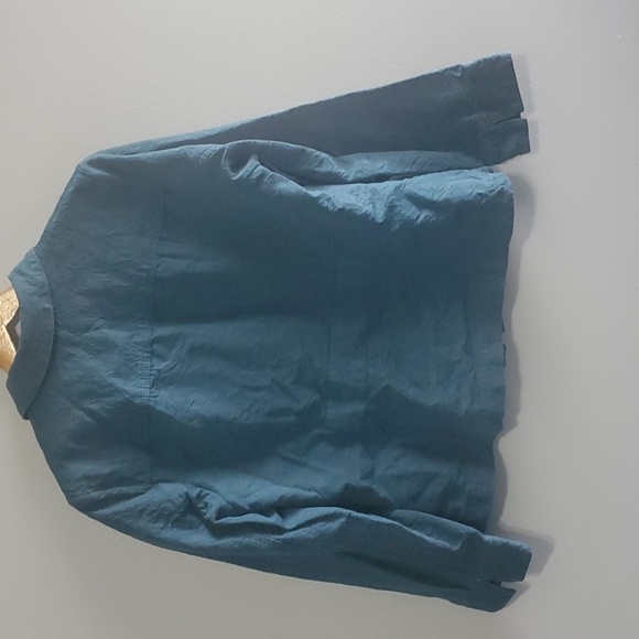 Coldwater Creek Jacket Womens Size 14 Green Blue Zip Up Zippered Embossed - Picture 6 of 9